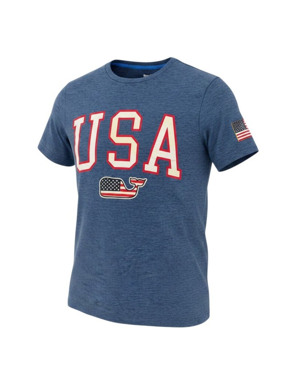 Vineyard Vines Performance Shirt Mens XS Blue USA Flag Whale Short Sleeve EUC